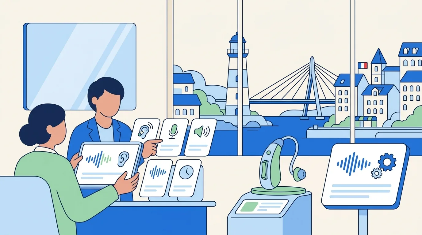 Illustration vectorielle médicale : Appareils auditifs Le Havre