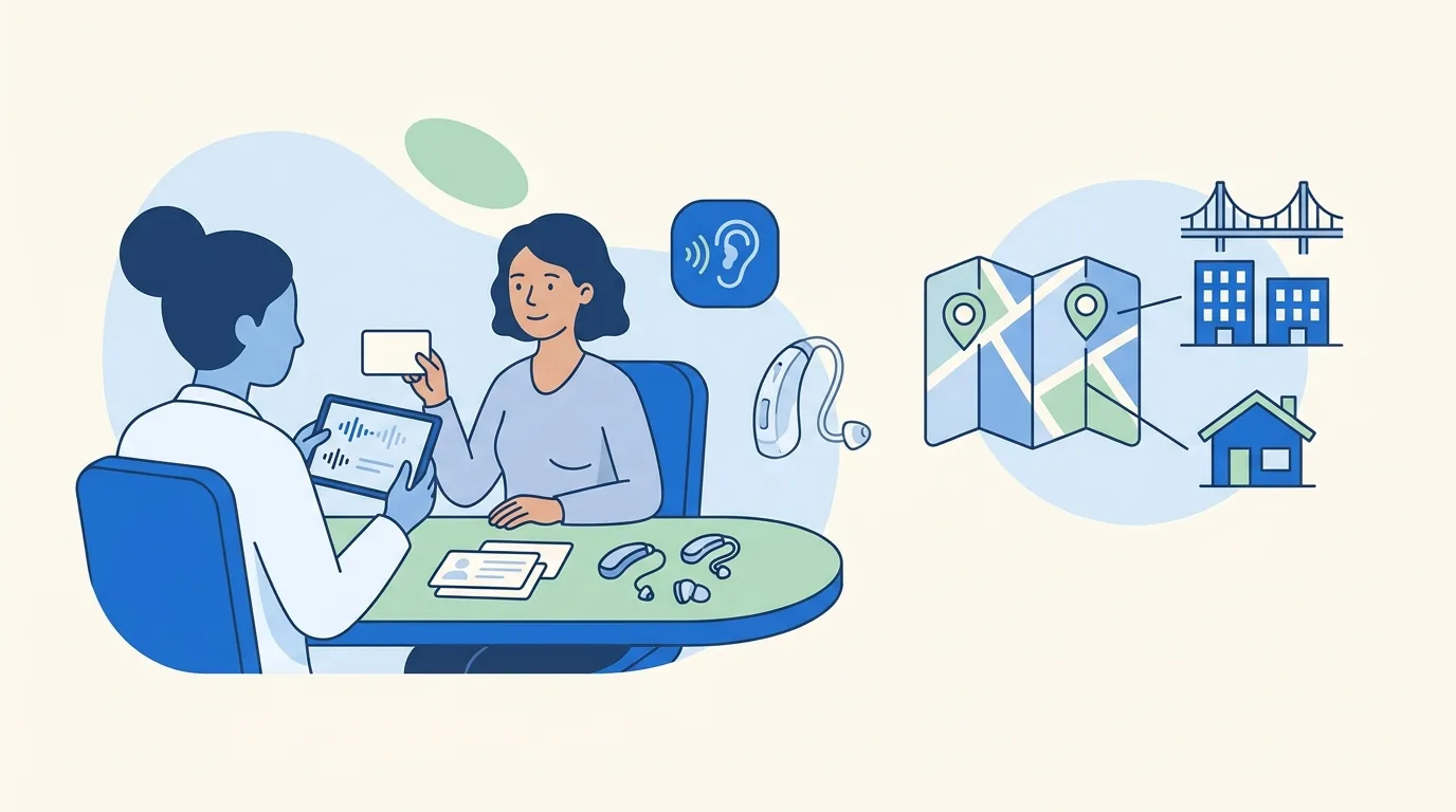 Illustration vectorielle médicale : Essai gratuit d’appareils auditifs au Havre et à Montivilliers | Boidin Audition