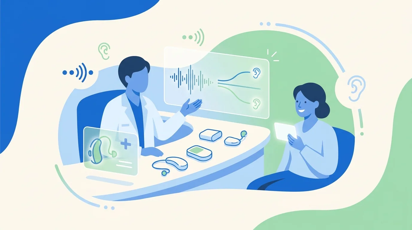 Illustration vectorielle médicale : Nos aides auditives